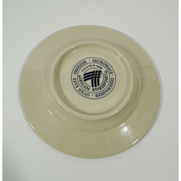 Longaberger Pottery Saucer Plate Woven Traditions Classic Heritage Blue USA - Picture 3 of 8